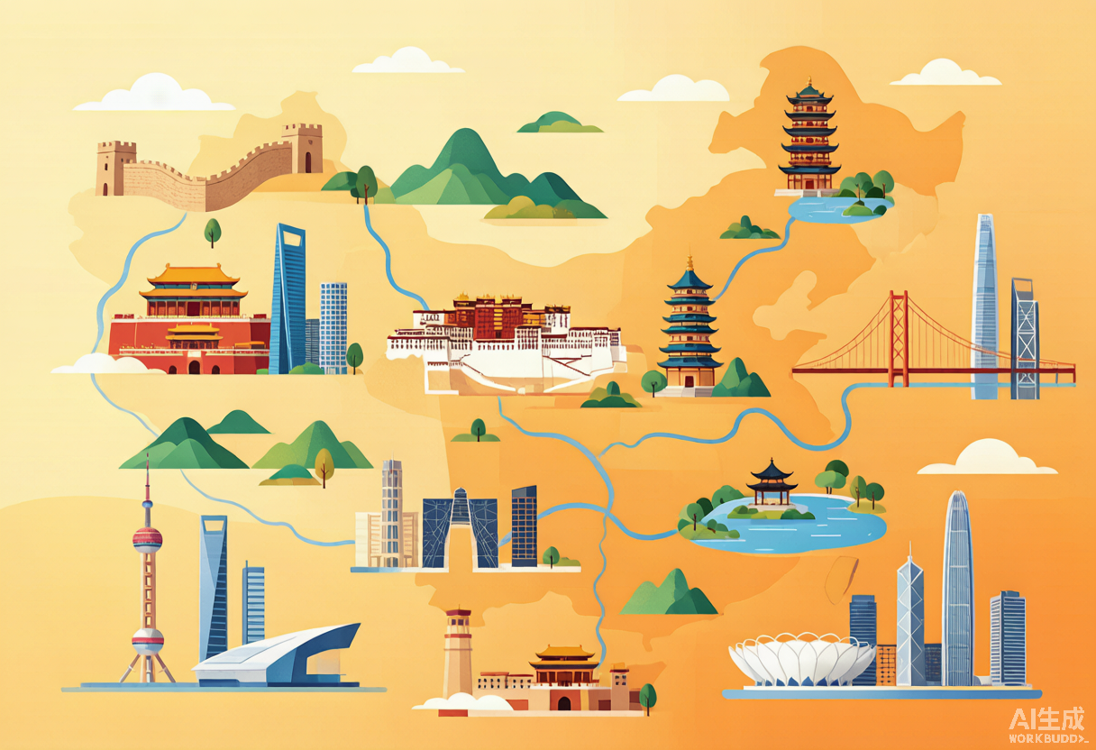 Illustrative map of China